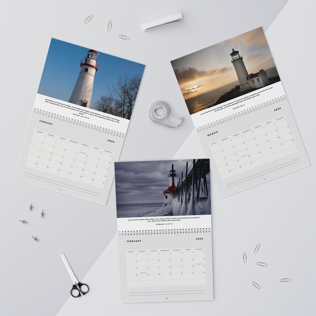 2026 Lighthouse Wall Calendar